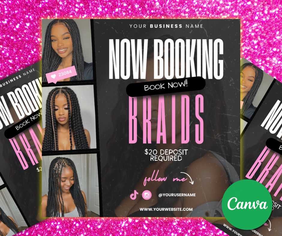 Stylist Bookings Editable Digital Flyer