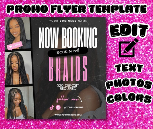 Stylist Bookings Editable Digital Flyer