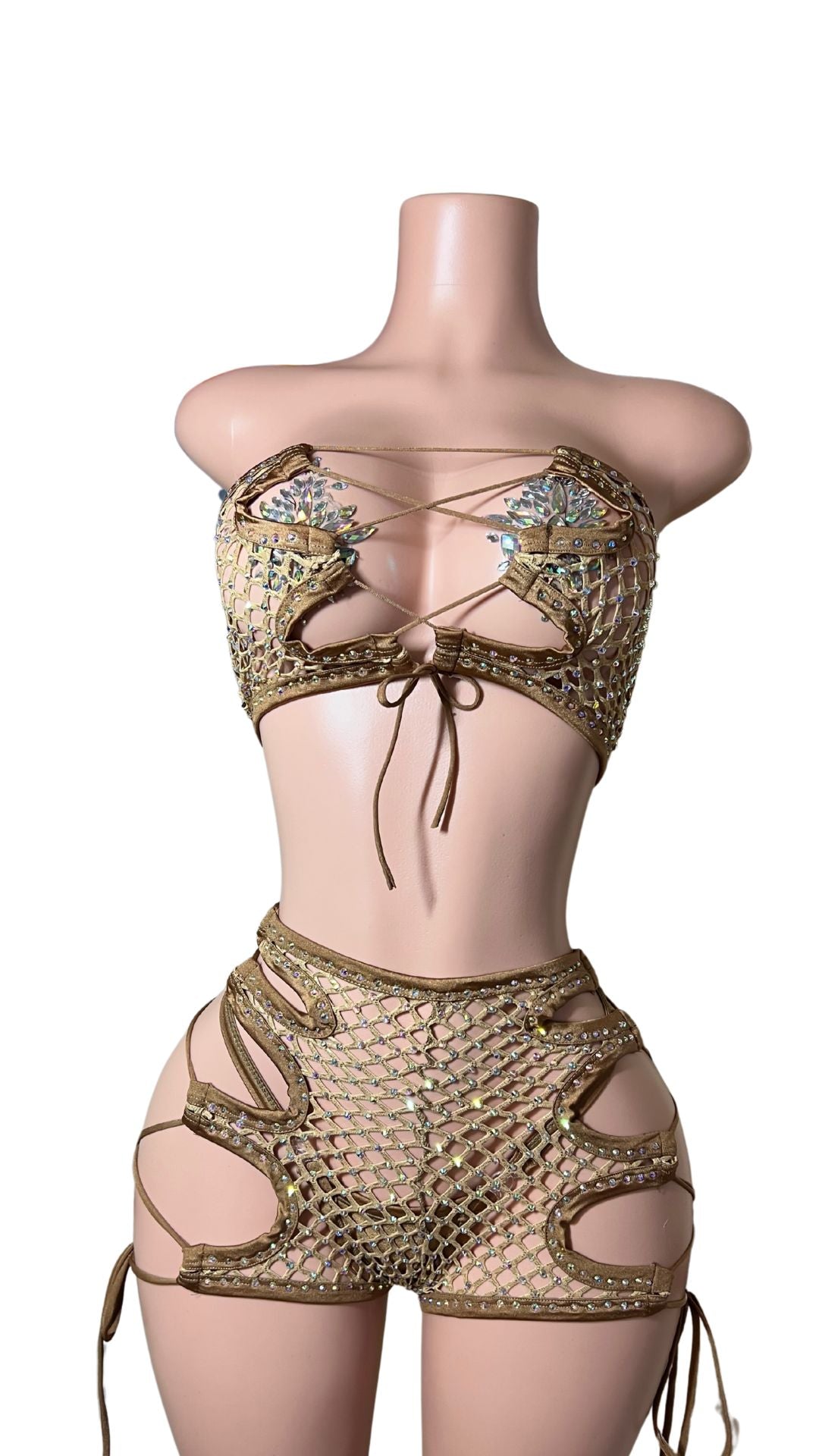 Jay Marie Fishnet Two Piece Exotic Dancewear Set