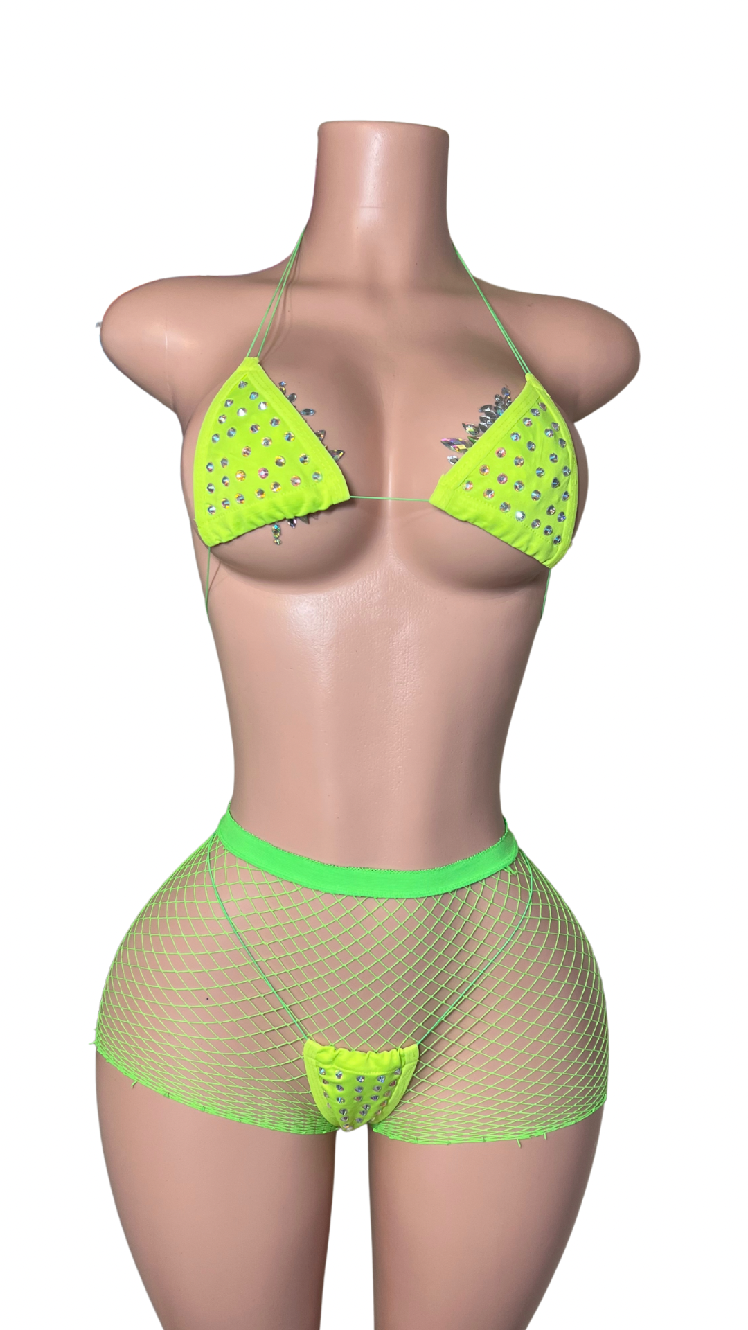 Rhinestone microkini bikini for exotic dancers and clubwear