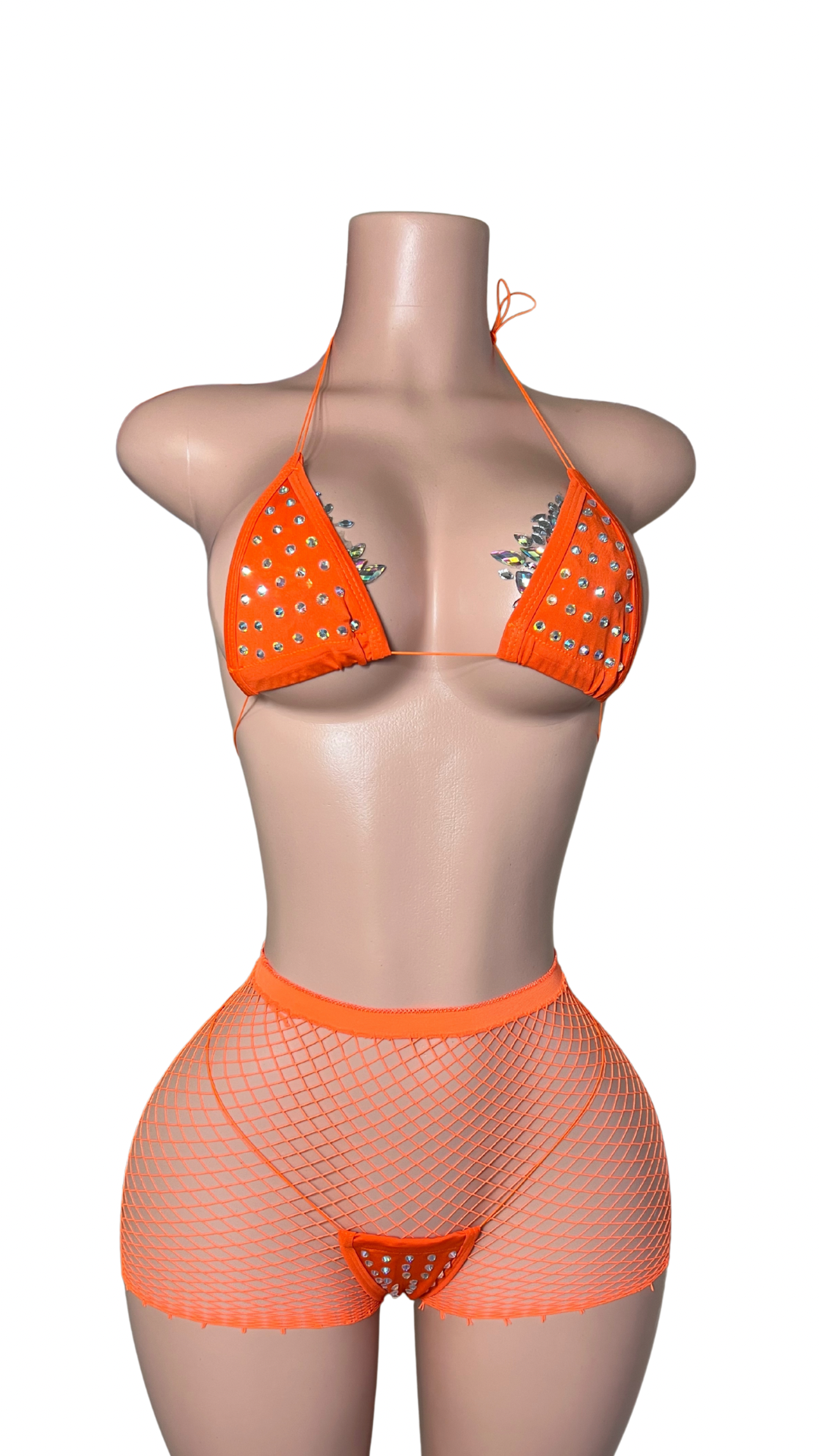 Rhinestone microkini bikini for exotic dancers and clubwear