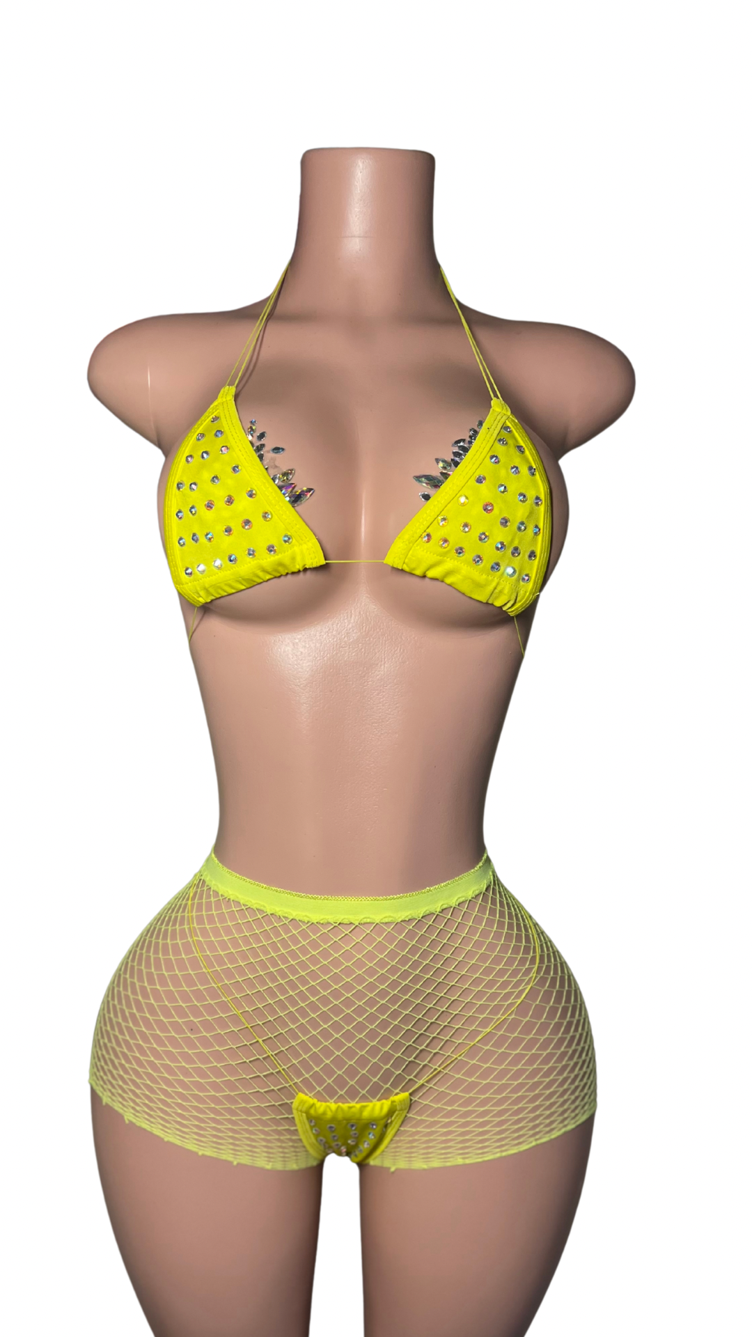 Rhinestone microkini bikini for exotic dancers and clubwear