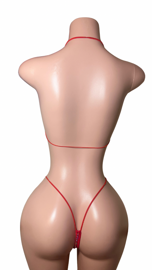 Red Fairy Bikini Exotic Dancewear Set