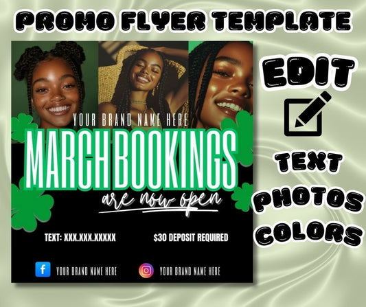 March Bookings Editable Digital Flyer