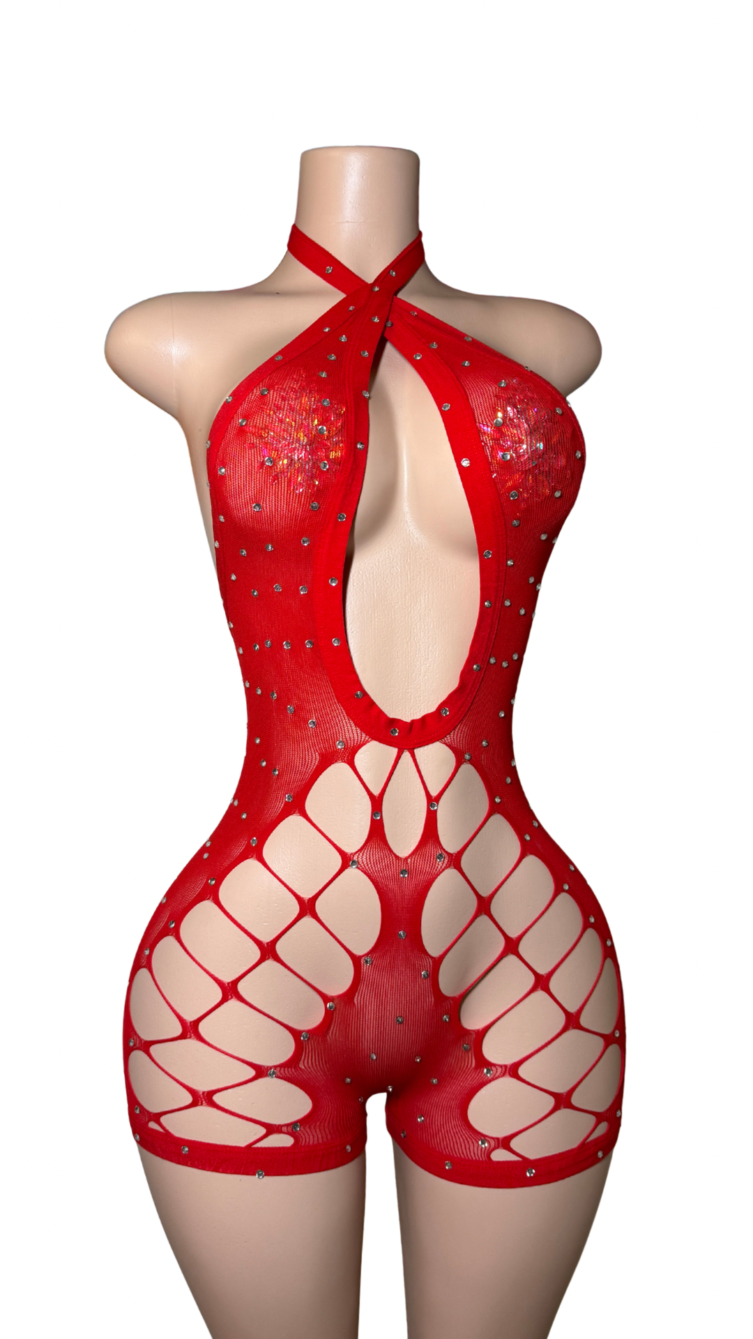 Venom Cutout Rhinestone Romper