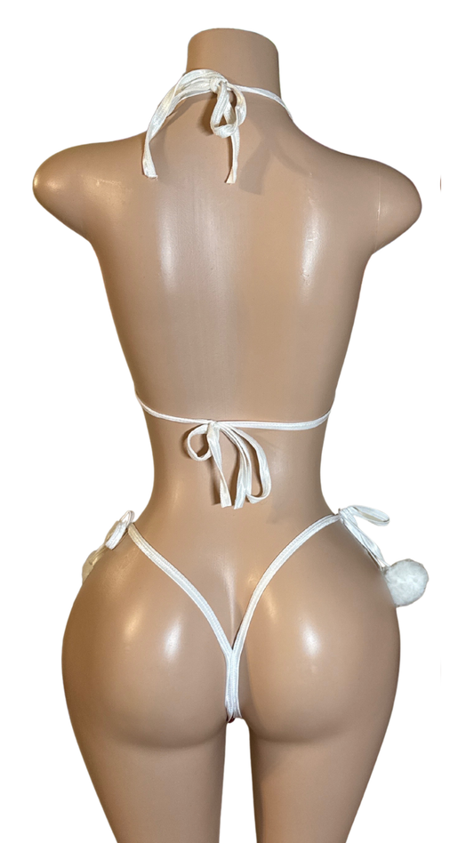 Merry Bhristmas Red Pom-Pom Bikini Set