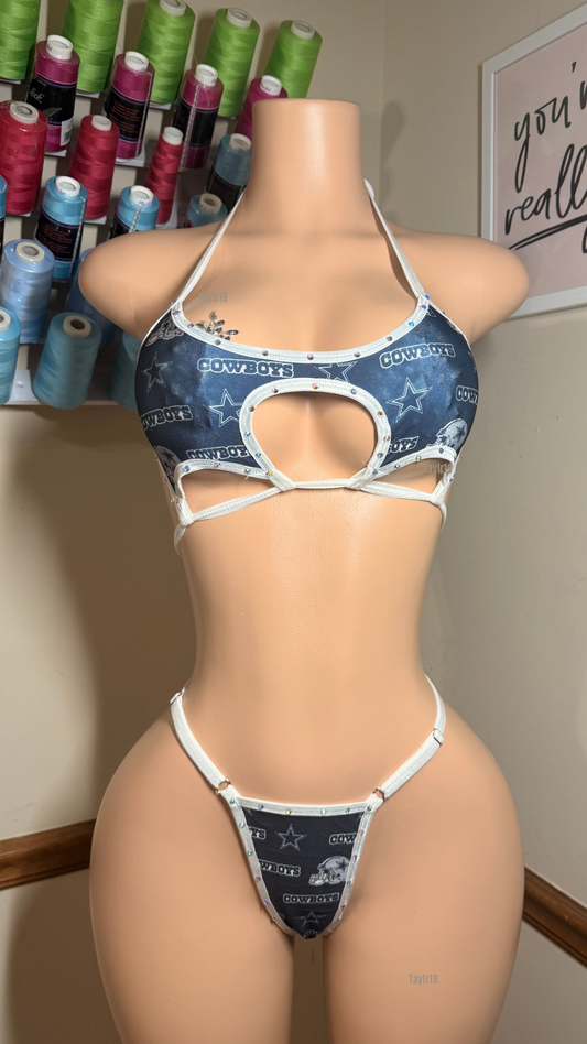 Star Status Lace-Up One-Piece Bodysuit | Exotic Dancewear