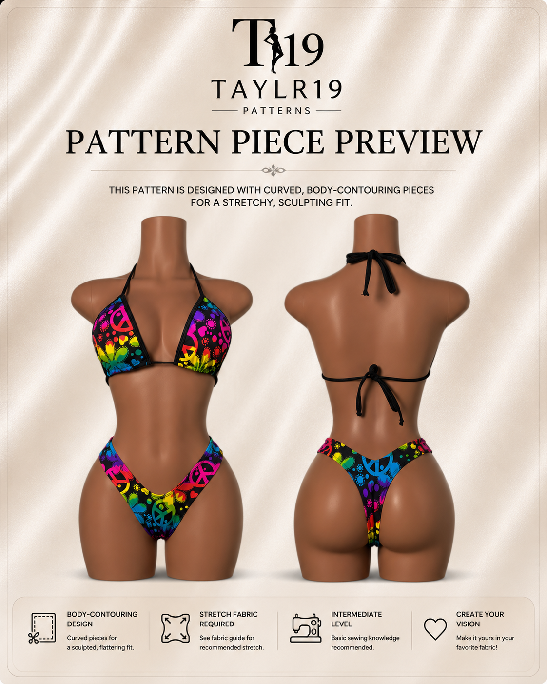 Harmony Two Piece Exotic Dancewear PDF Sewing Pattern