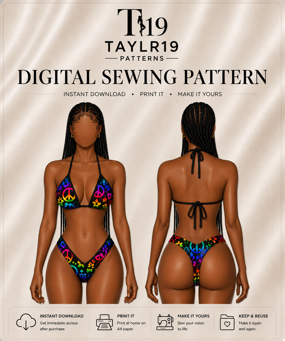 Harmony Two Piece Exotic Dancewear PDF Sewing Pattern