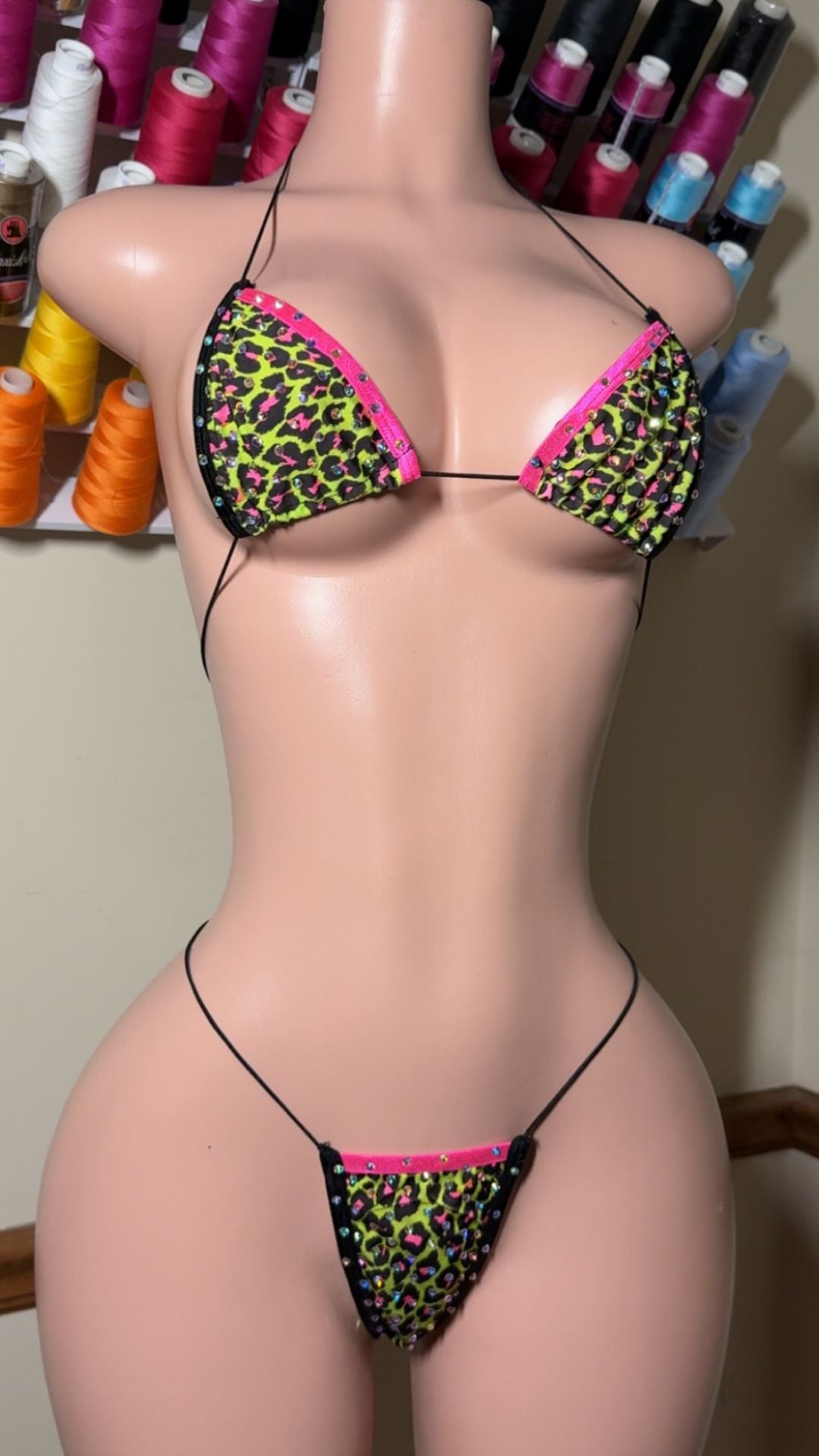 Wild Spark Electric Kitty Rhinestone Microkini Set – Exotic Dancewear