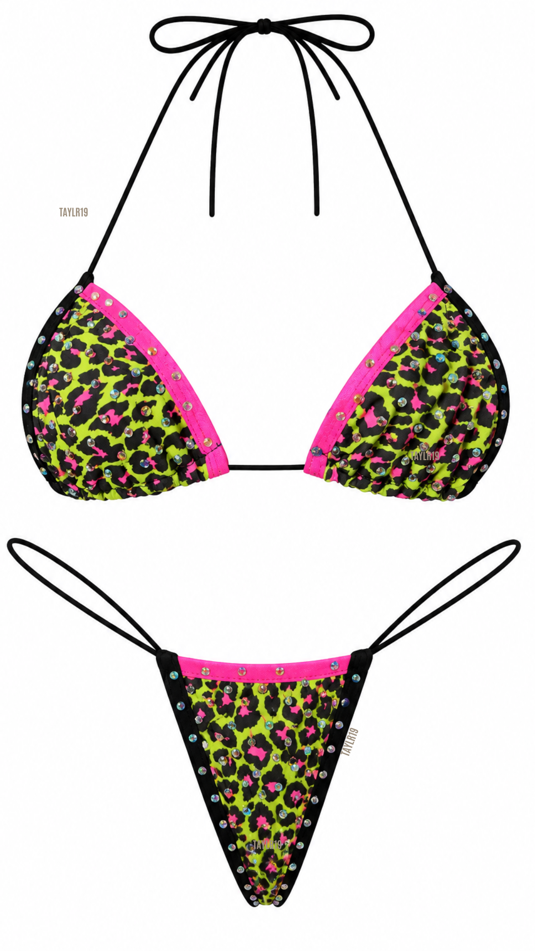 Wild Spark Electric Kitty Rhinestone Microkini Set – Exotic Dancewear